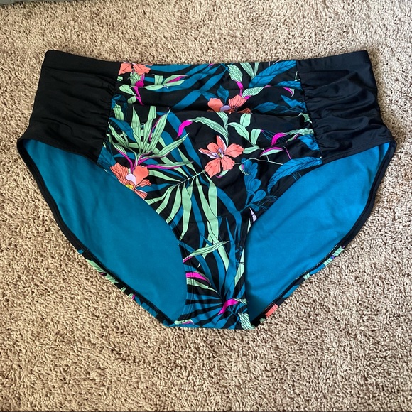Terra & Sky Tummy Control Mid Rise Bikini Bathing suit swimsuit Bottom size 3X - Picture 2 of 12